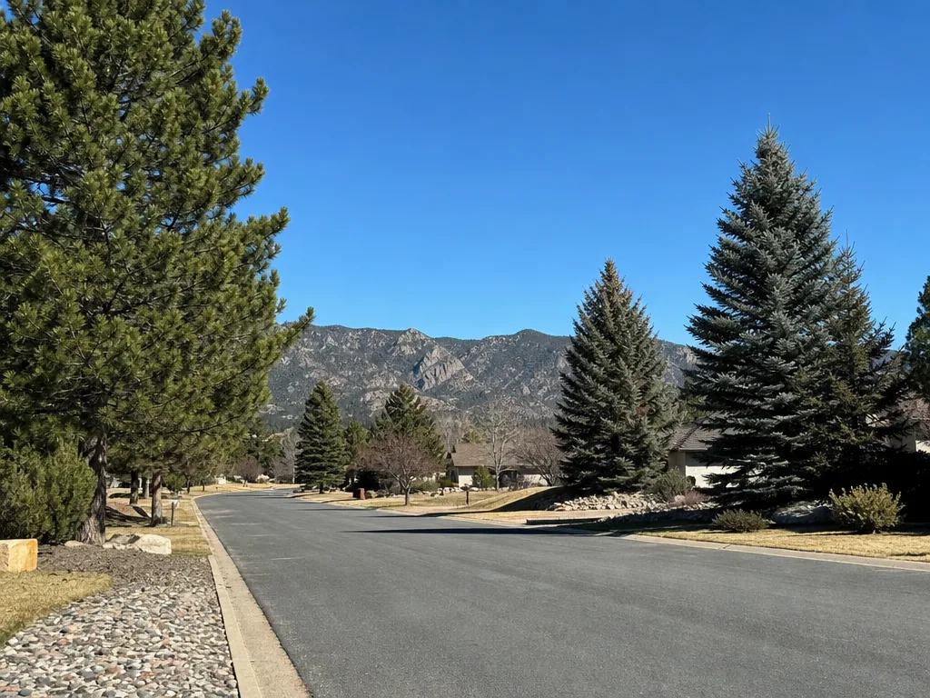 Colorado residential street in the Denver service area