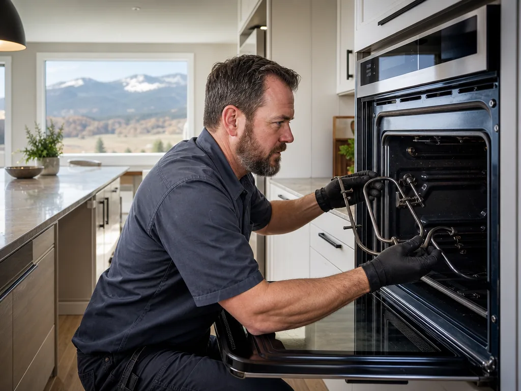 Oven element replacement during an appliance repair visit in Denver, Colorado