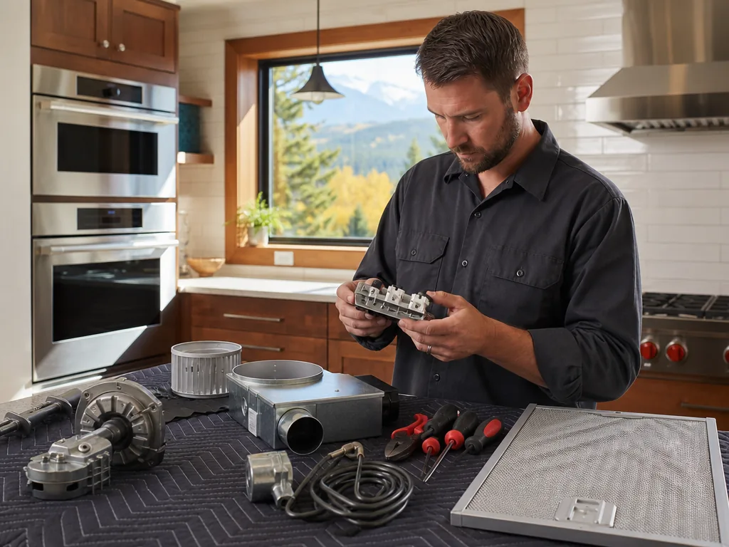 Replacement parts during an appliance repair visit in Denver, Colorado